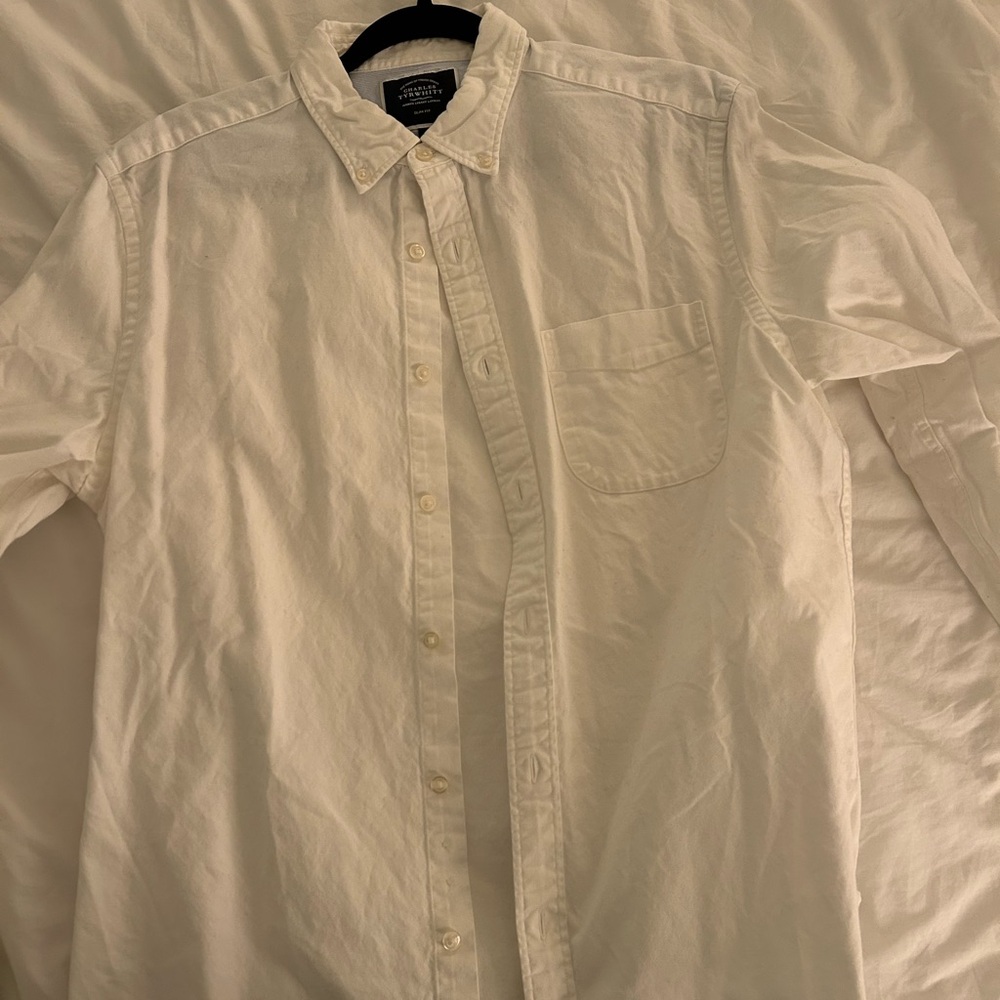 White cotton button-down